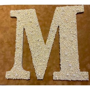 Ashland Pearl Letter Wall Decor: ONLY Letter M, approx. 14” x 15”.